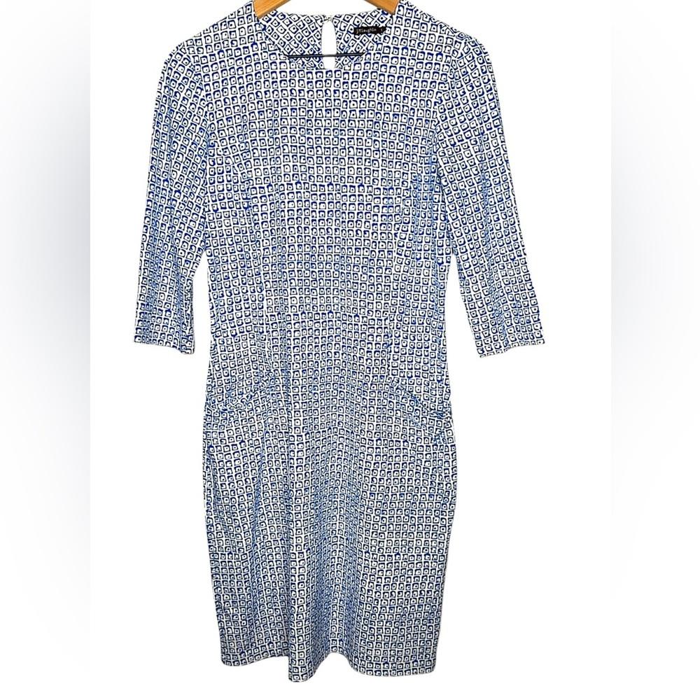 J McLaughlin Women's Catalyst Catalina‎ Cloth Sheath Dress Medium Blue Small